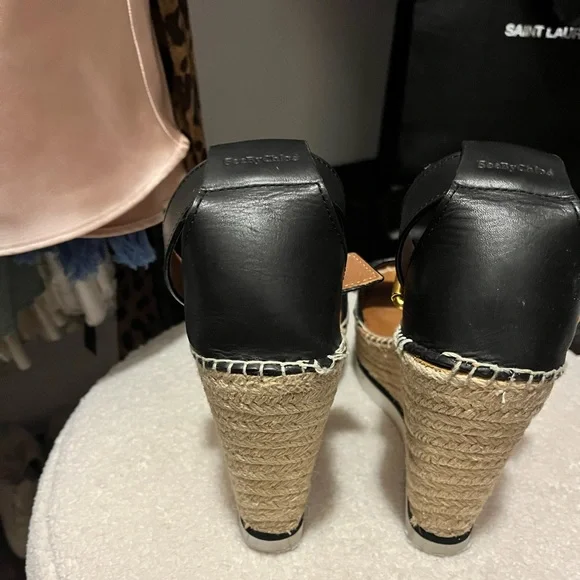 See By Chloe Glyn Platform Wedge Espadrille Sandals - Picture 12 of 16